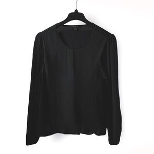 Ann Taylor Long Sleeve Blouse with Ribbed Elastic Cuffs